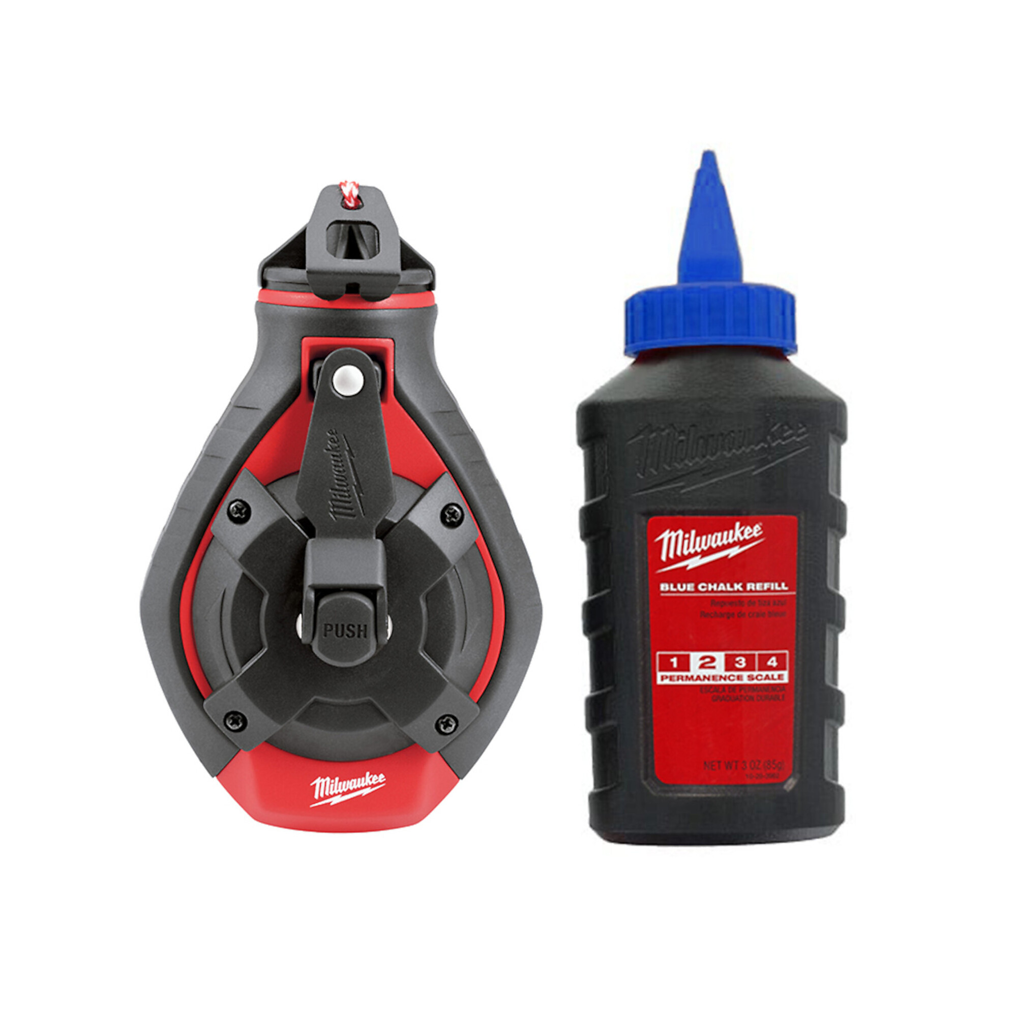 Milwaukee 100ft. Bold Chalk Line Kit, Blue Chalk, Model# 48-22-3982